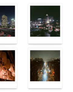 Retro Night Cityscape Seamless Panoramic Instant Film Instagram Carousel Template — slide 2