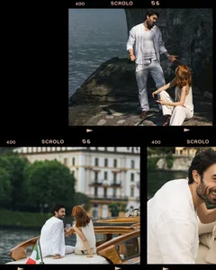 Italian Riviera Romance Film Border Seamless Panoramic Instagram Carousel Template — slide 1
