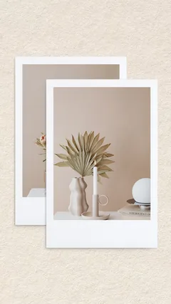 Minimalist Warm Beige Neutral Linen Instant Film Instagram Story Template template preview