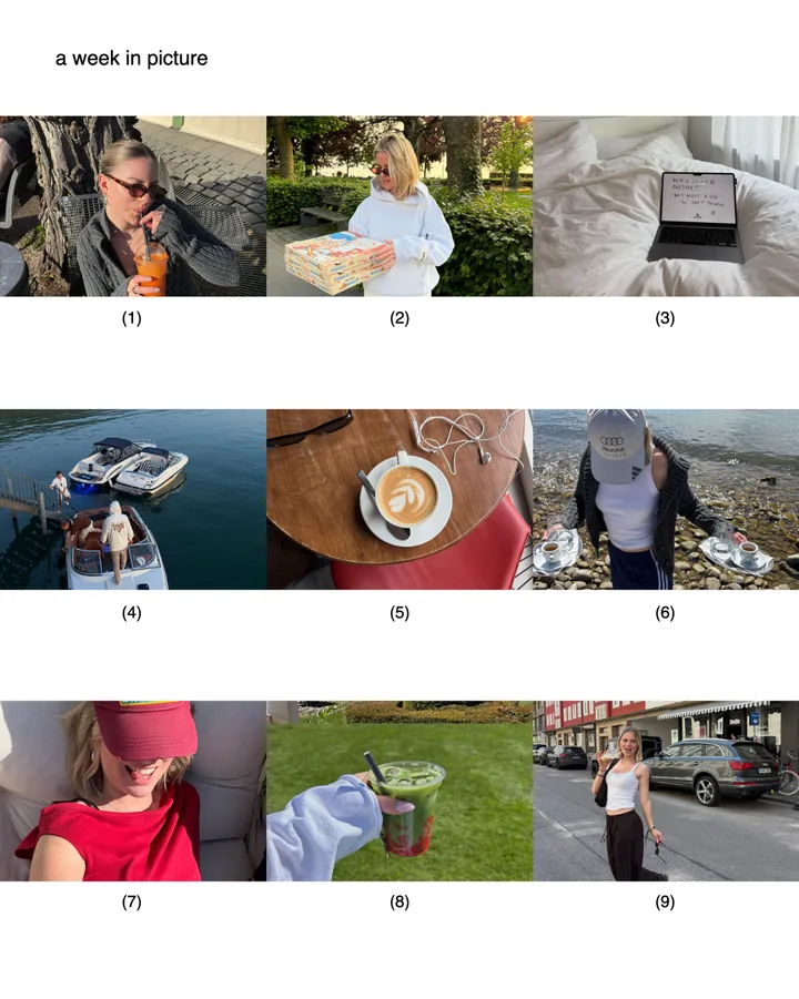 A Week in Pictures: Minimalist Split-Frame Instagram Carousel Template — slide 1