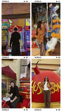 Retro Amusement Park Contact Sheet Filmstrip Instagram Story Template template preview