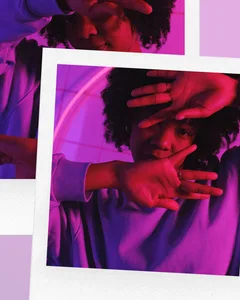 Retro Neon Violet Overlapping Instant Film Panoramic Instagram Carousel Template — slide 3