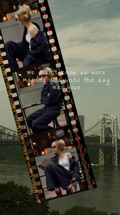 Vintage Filmstrip Quote Scrapbook Seamless Panoramic Instagram Carousel Template template preview