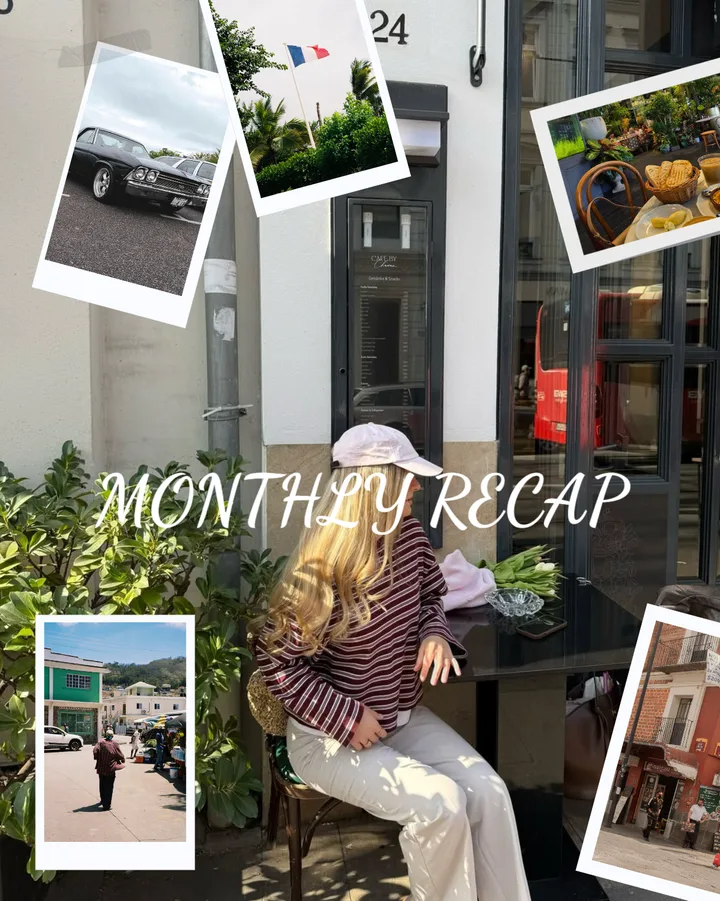 Aesthetic Polaroid Collage "Monthly Recap" Instagram Story Template — slide 1