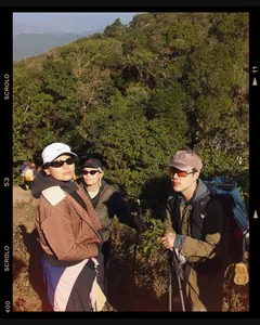 Gorpcore Wilderness Hiking Film Frame Instagram Post Template template preview