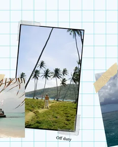 Tropical Island Holiday Graph Paper Seamless Panoramic Instagram Carousel Template — slide 2