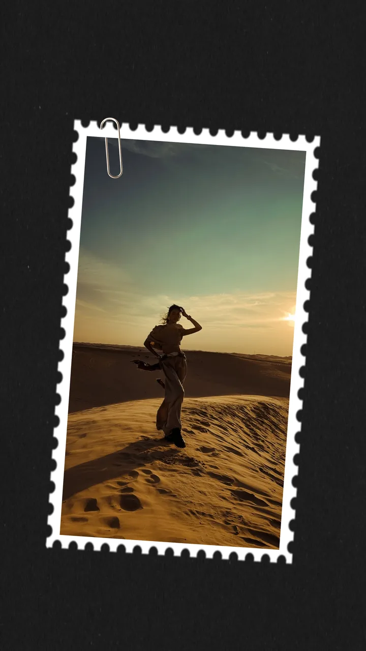 Cinematic Desert Sunset Minimalist Paperclip Instagram Story Template template preview
