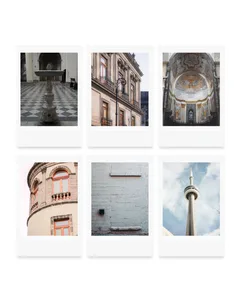 Retro Architecture & Travel 6-Photo Grid Instant Film Instagram Post Template template preview