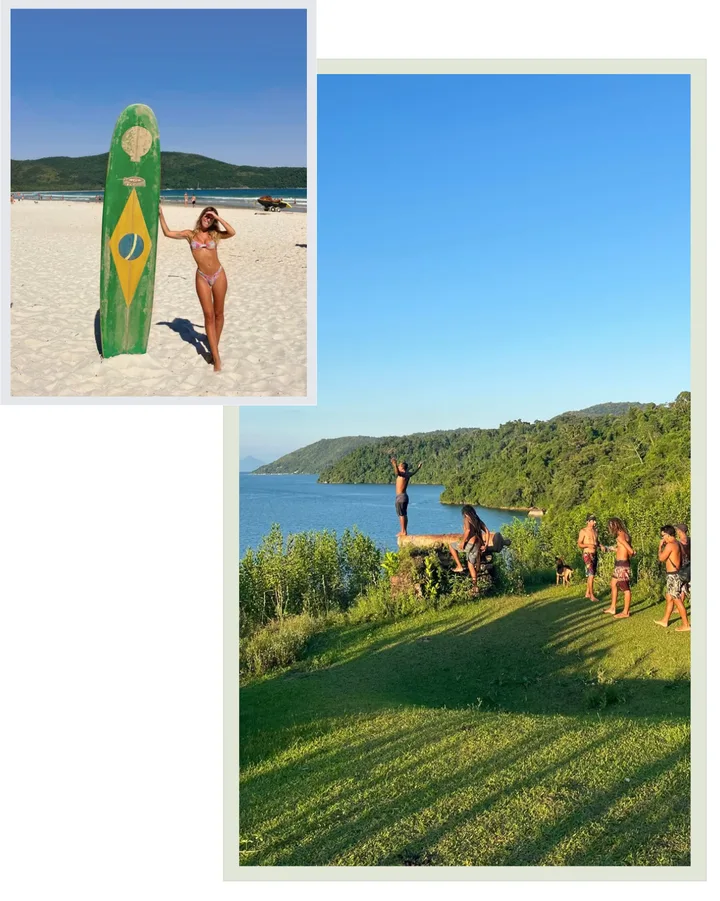 Tropical Island Scrapbook Seamless Panoramic Instagram Carousel Post Template — slide 1