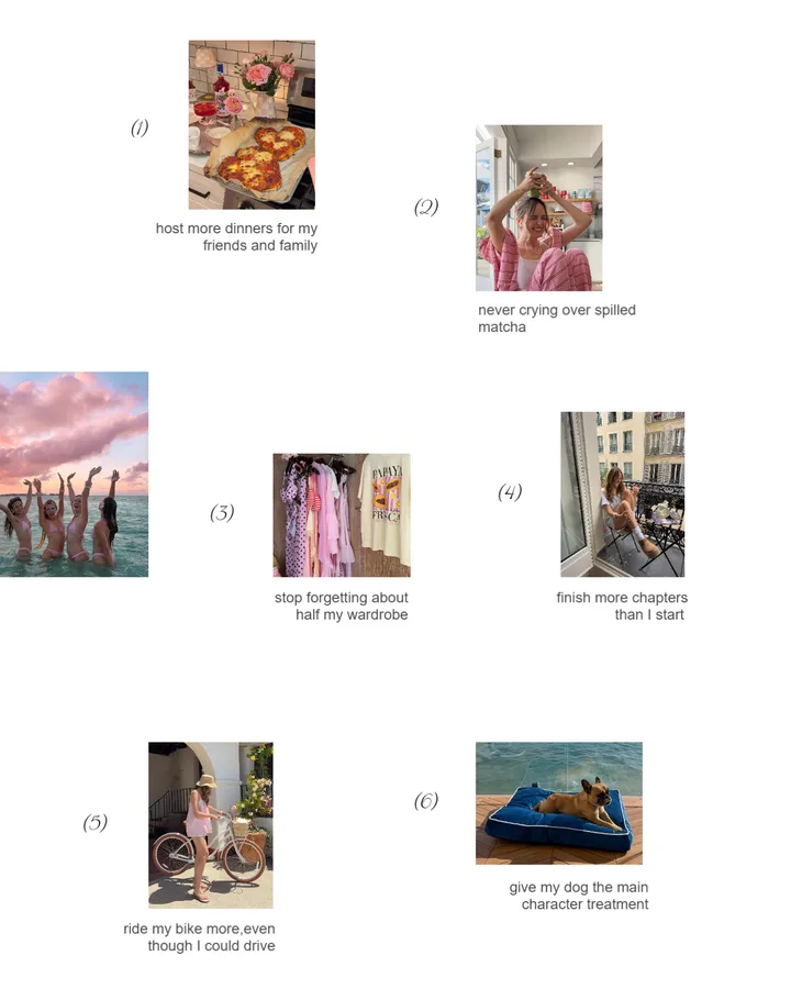 "Monthly Wishlist" Minimalist Scattered Collage & Numbered Diary Seamless Instagram Carousel Template — slide 2