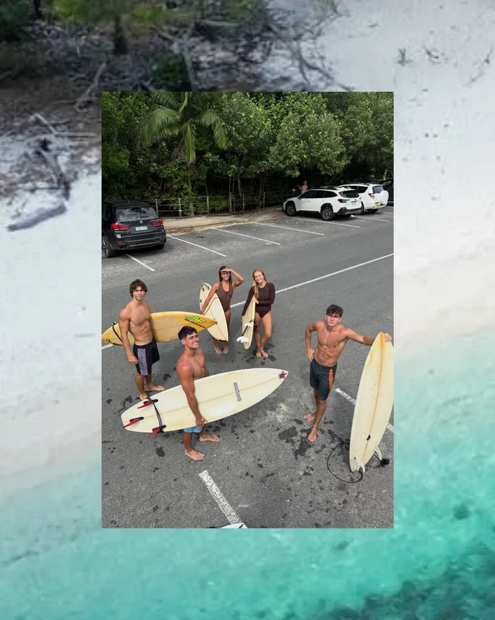 "Island Surf & Beach Club" Tropical Group Getaway Seamless Instagram Carousel Template — slide 2