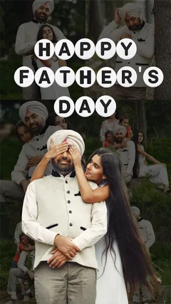 Retro Bubble Sticker Lettering Father's Day Photo Grid & Cutout Instagram Story Template template preview