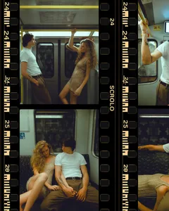 Retro 35mm Filmstrip Subways Seamless Panoramic Instagram Carousel Template — slide 1