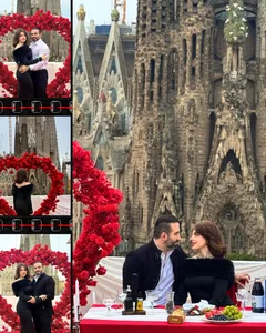 Romantic Barcelona Proposal and Anniversary Filmstrip Seamless Panoramic Instagram Carousel Template — slide 3