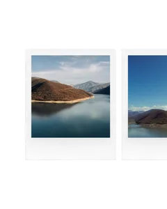 Retro Serene Mountain Landscape Seamless Instant Film Panoramic Instagram Carousel Template — slide 1
