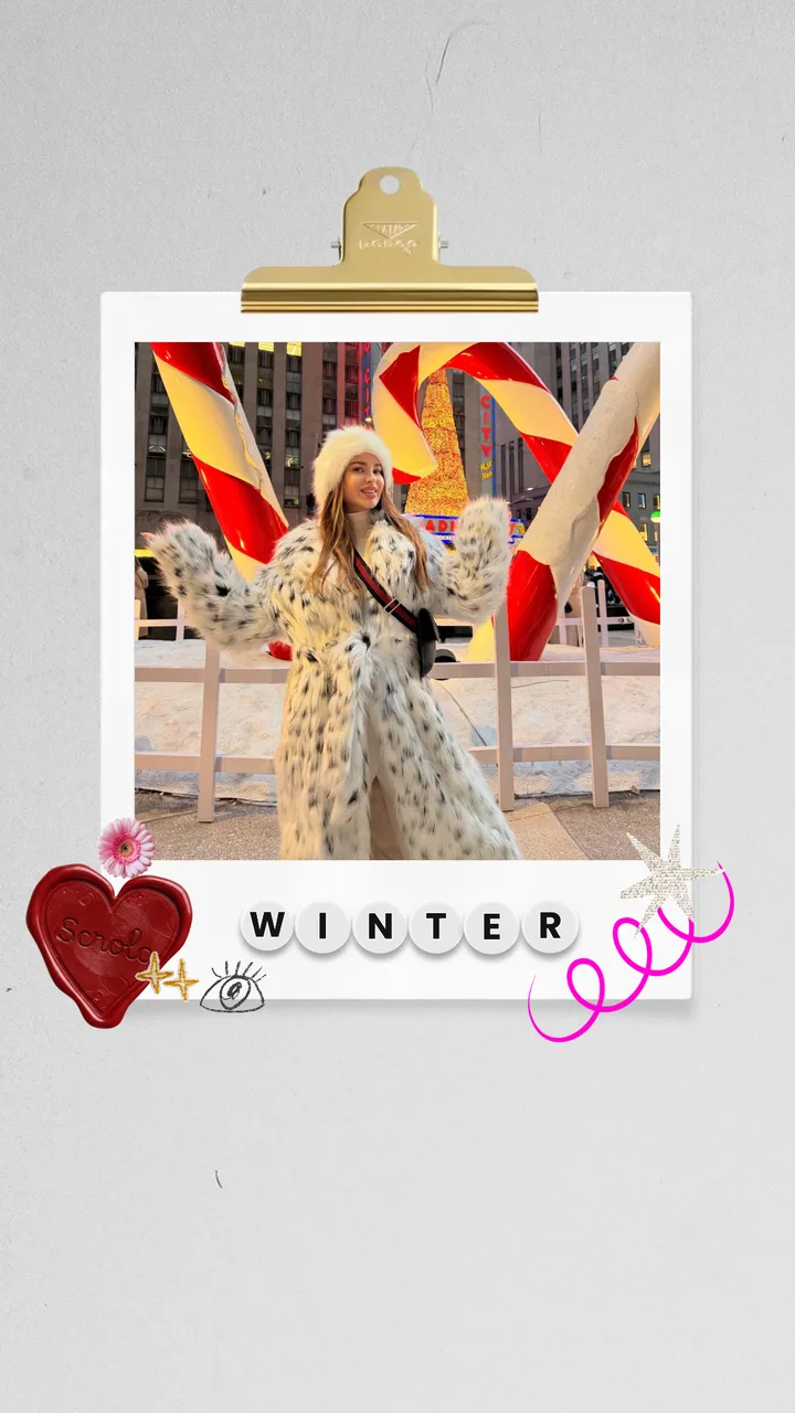 Winter Polaroid Magic: Clipboard Style Social Media Template template preview