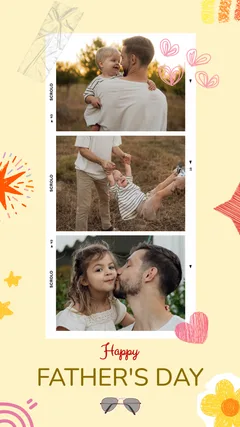 Playful Doodle Film Strip Father's Day Instagram Story Template template preview