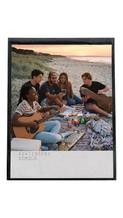 Retro Coastal Sunset Instant Film Frame Instagram Story Template template preview