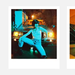 Retro JDM Night Drive Instant Film Seamless Panoramic Instagram Carousel Template — slide 1