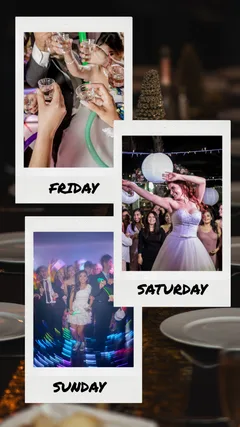 Retro Weekend Recap Friday Saturday Sunday Instant Film Instagram Story Template template preview