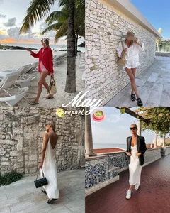 Chic Summer Travel and City OOTD Seamless Panoramic Instagram Carousel Template — slide 1