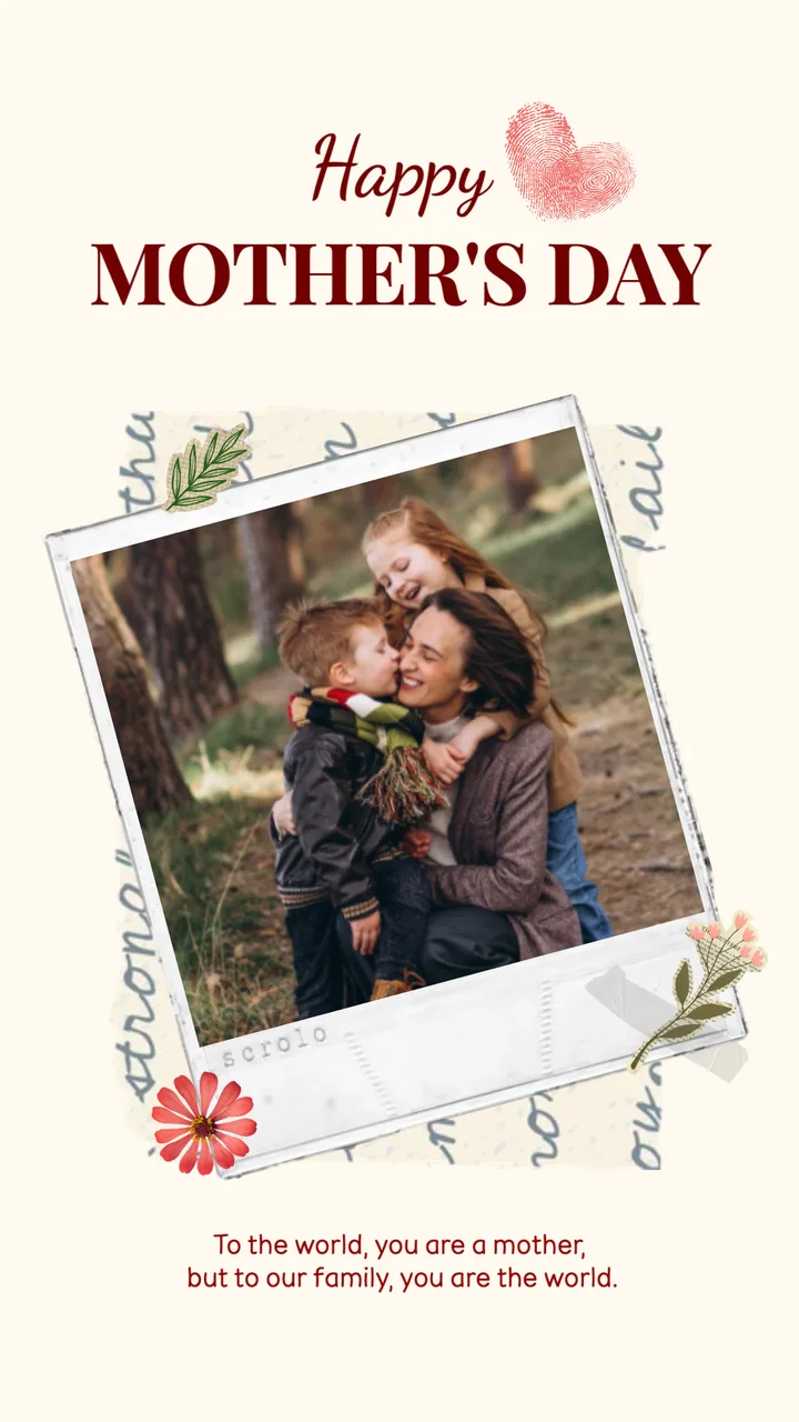 Vintage Scrapbook Mother's Day Polaroids Instagram Story Template template preview