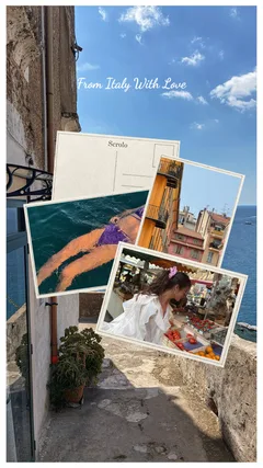 "From Italy With Love" Postcard Scrapbook Instagram Story Template template preview