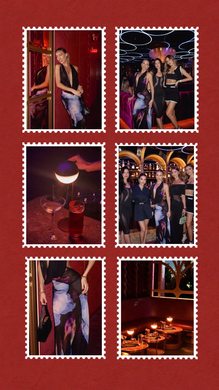 Glamorous Night Out Stamp Grid Instagram Story Template template preview