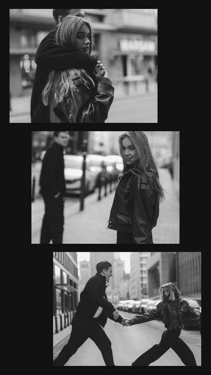 Cinematic B&W Urban Romance Instagram Story Template template preview