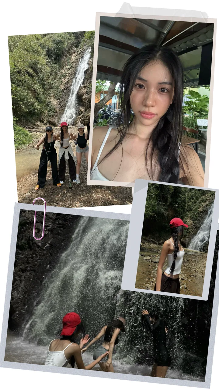 Waterfall Adventure Scrapbook Polaroid Instagram Story Template template preview