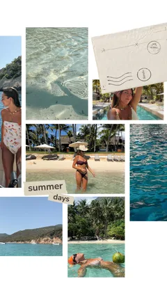 "Summer Days" Tropical Envelope Scrapbook Instagram Story Template template preview