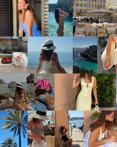 Coastal Summer Mood Board Seamless Panoramic Instagram Carousel Template — slide 1