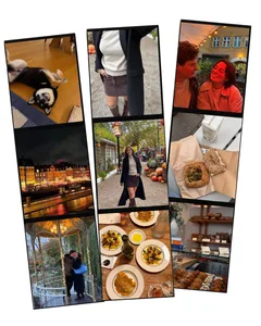 Cozy Autumn City Break Vertical Filmstrips Instagram Post Template template preview