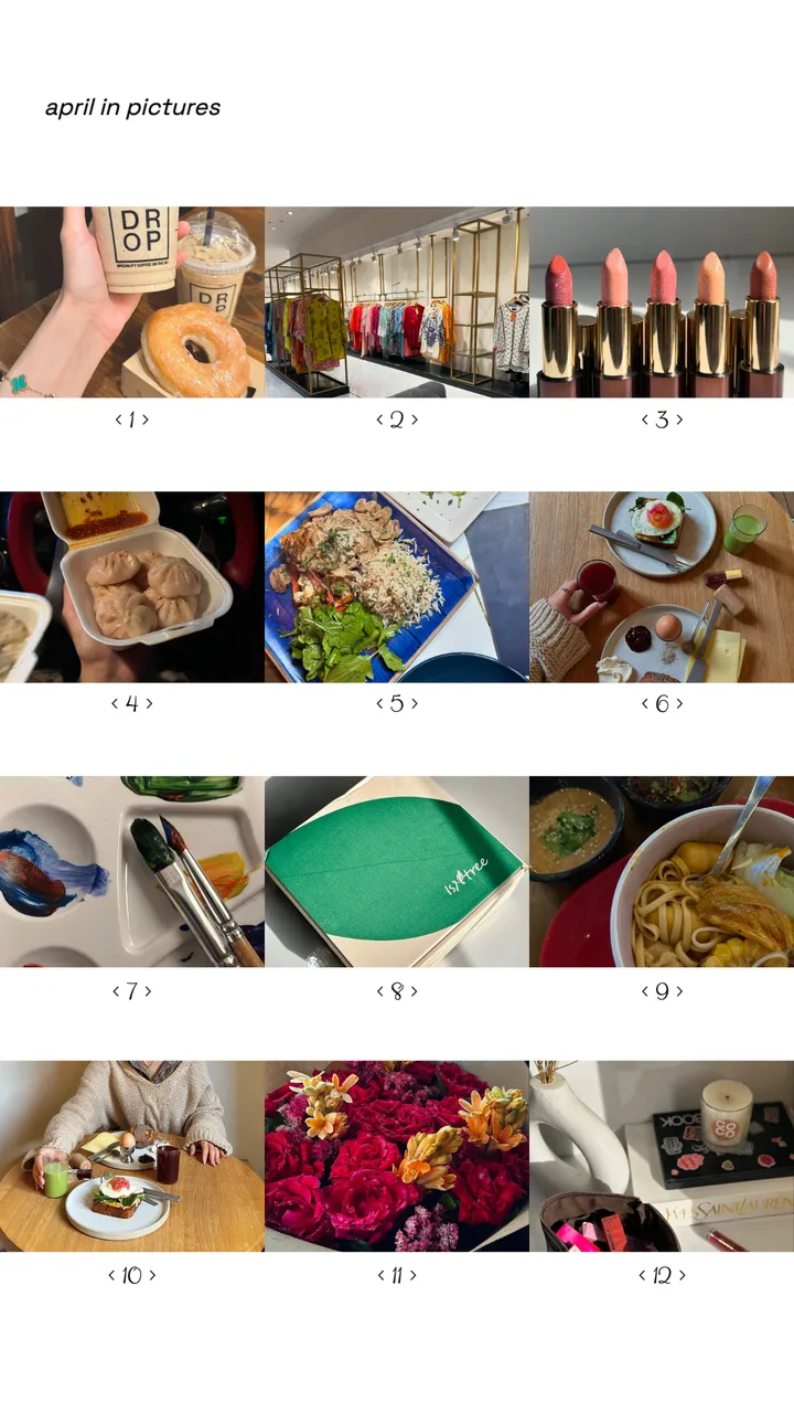 April In Pictures - Numbered Index Monthly Recap Instagram Story Template template preview