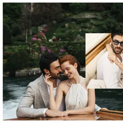 Luxury Lake Como Couples Travel Seamless Panoramic Instagram Carousel Template — slide 1