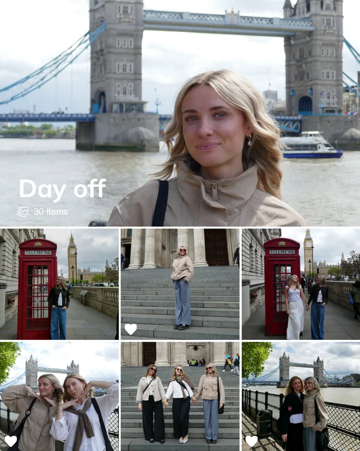 "London Diary" Minimalist City Escape Seamless Instagram Carousel Template — slide 1