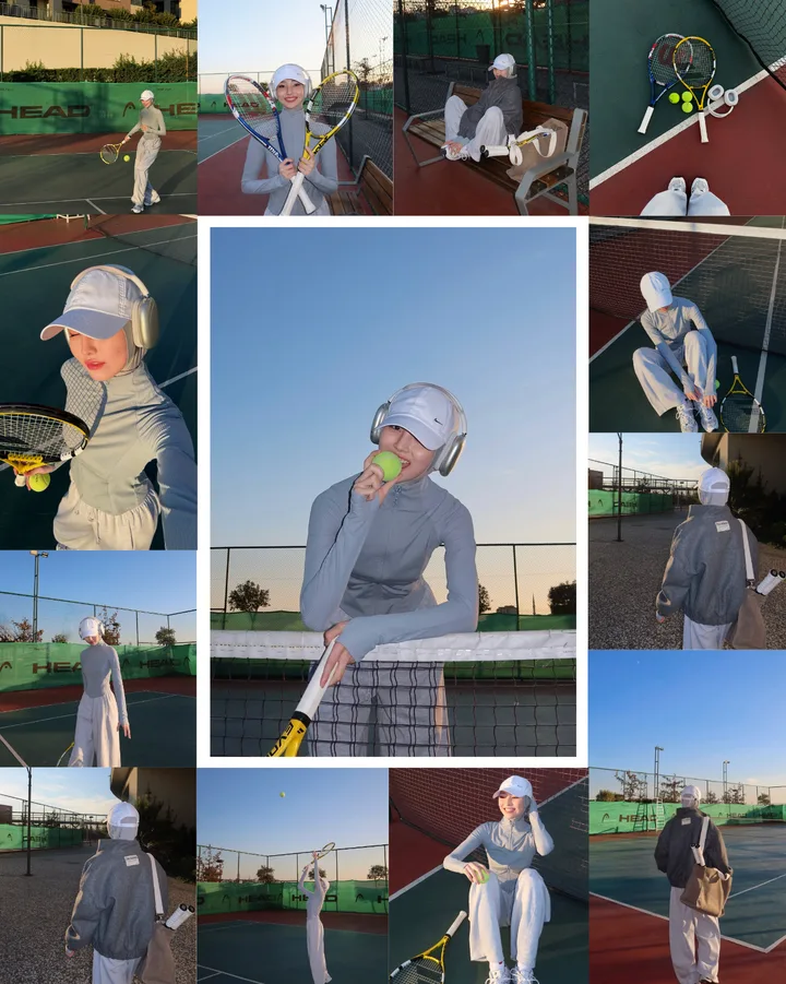 Clean Editorial Tennis Aesthetic Instagram Carousel Template — slide 1