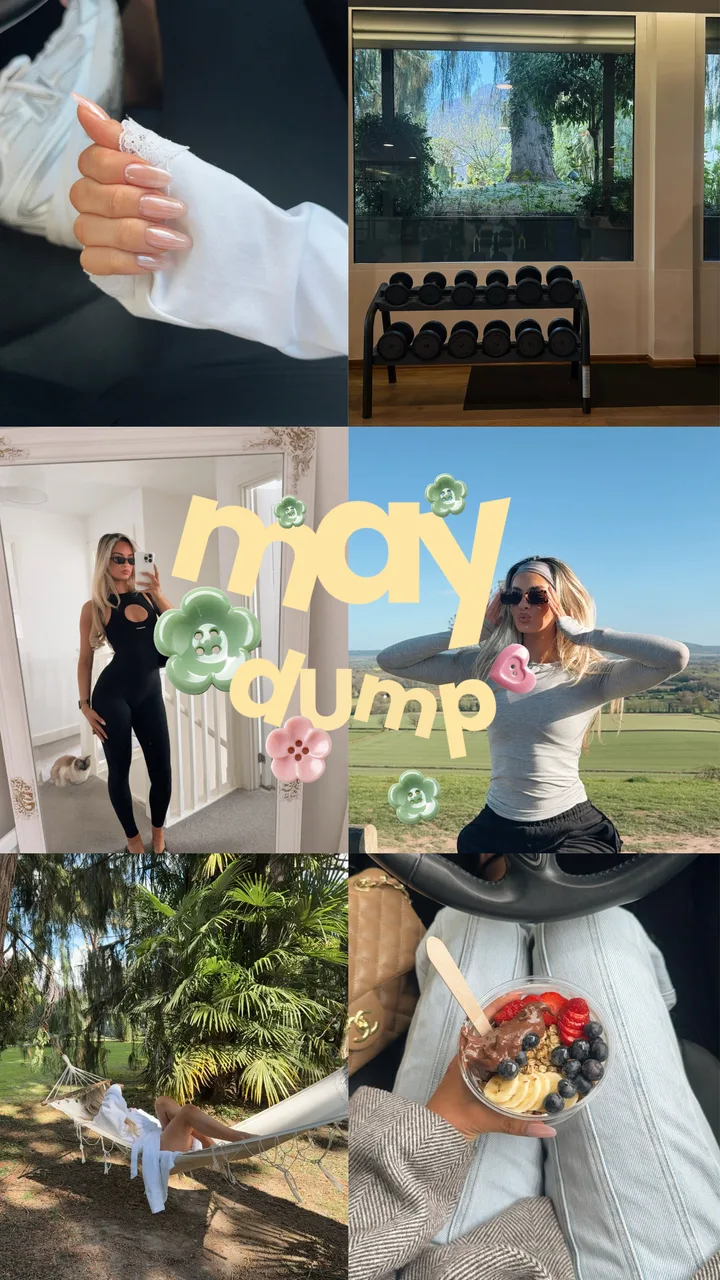 "May Dump" Y2K Button Flower Monthly Recap Instagram Story Template template preview