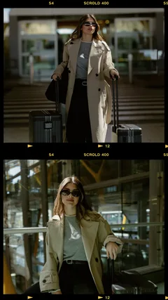 Chic Airport Jetsetter Editorial Filmstrip Vertical Social Media Story Template template preview